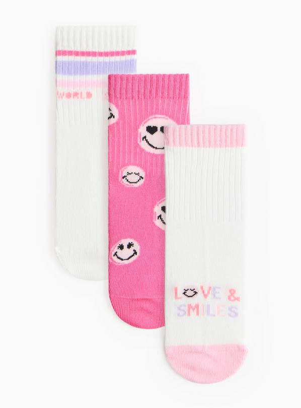 Smiley Face Sports Ankle Socks 12.5-3.5